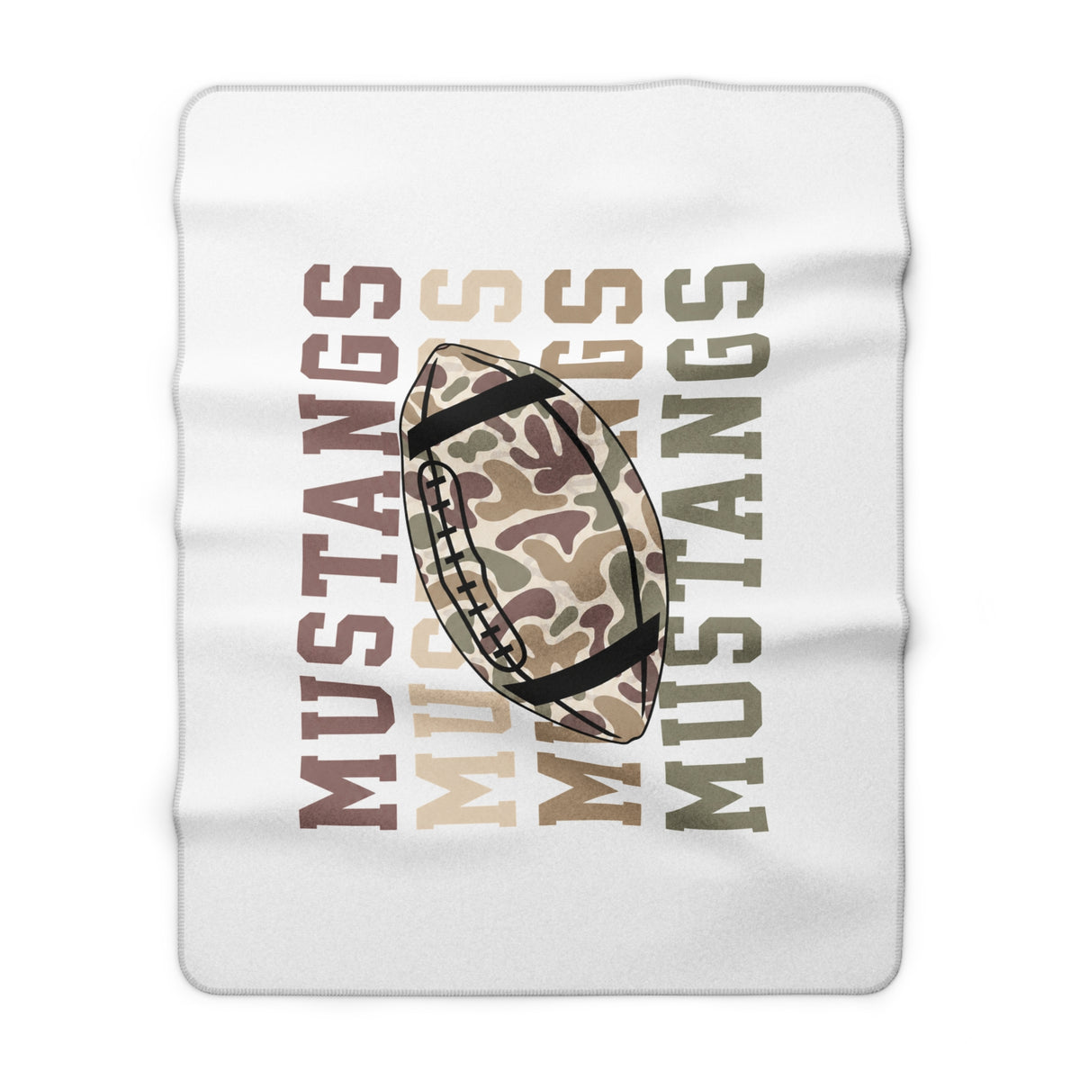 Mustangs Football Sherpa Fleece Blanket