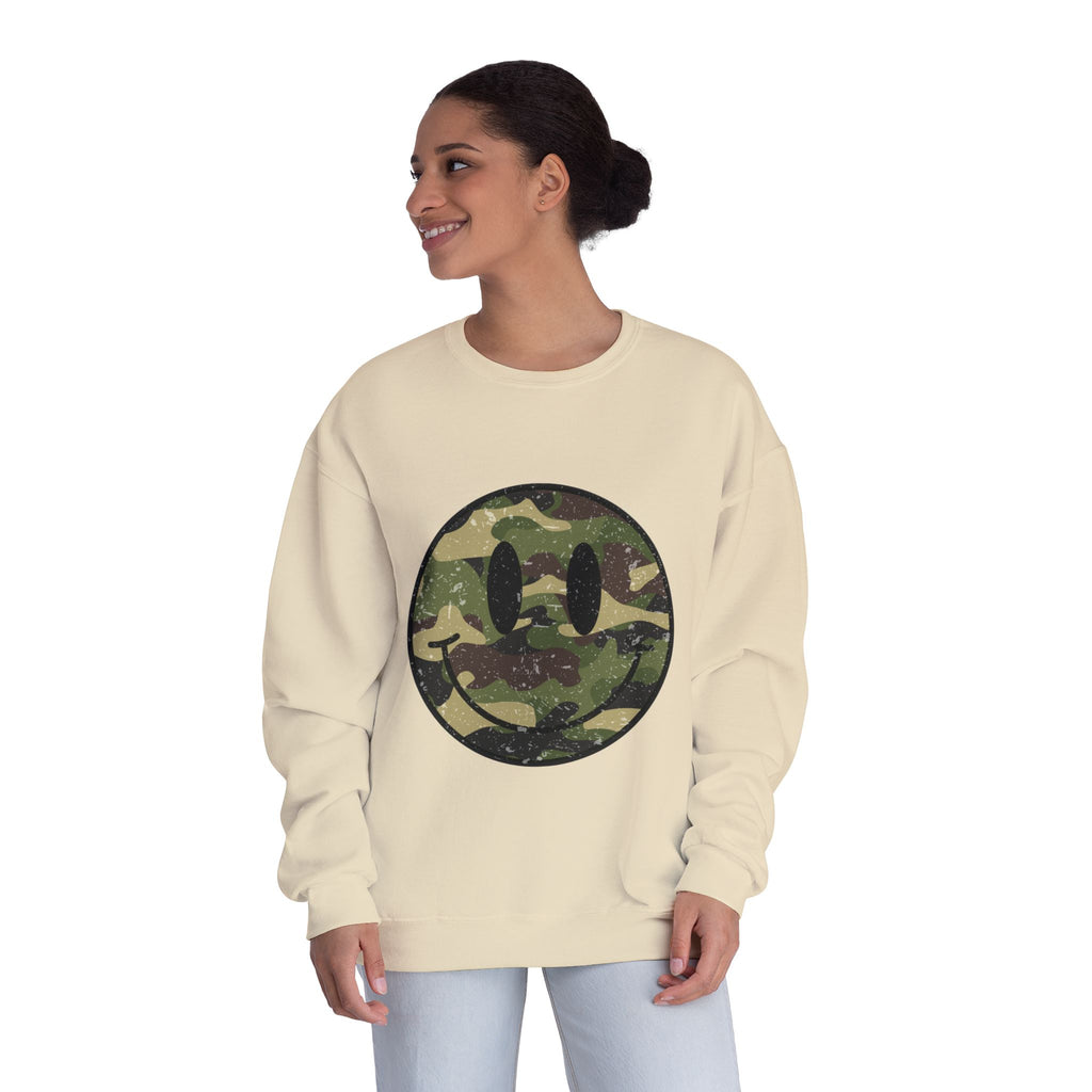 Camo Smiley Crewneck