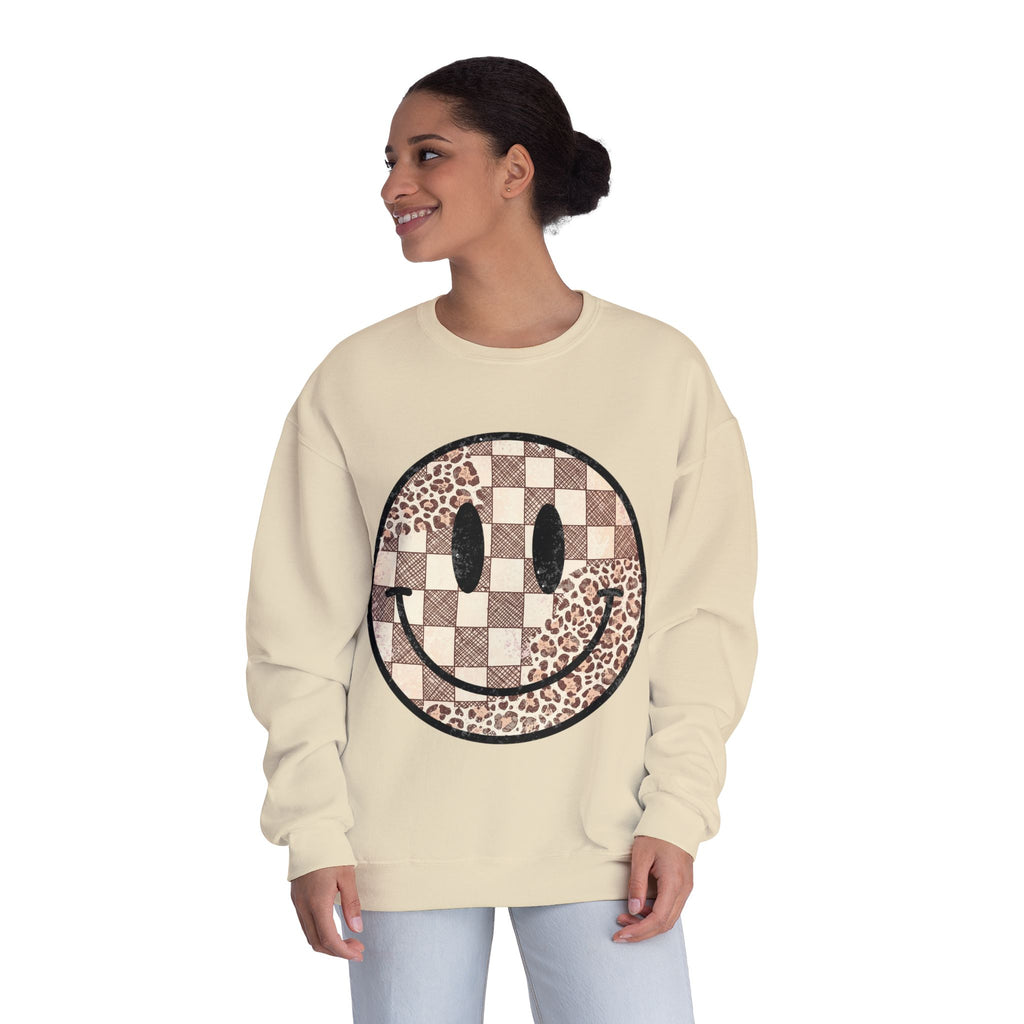 Checkered Smiley Crewneck
