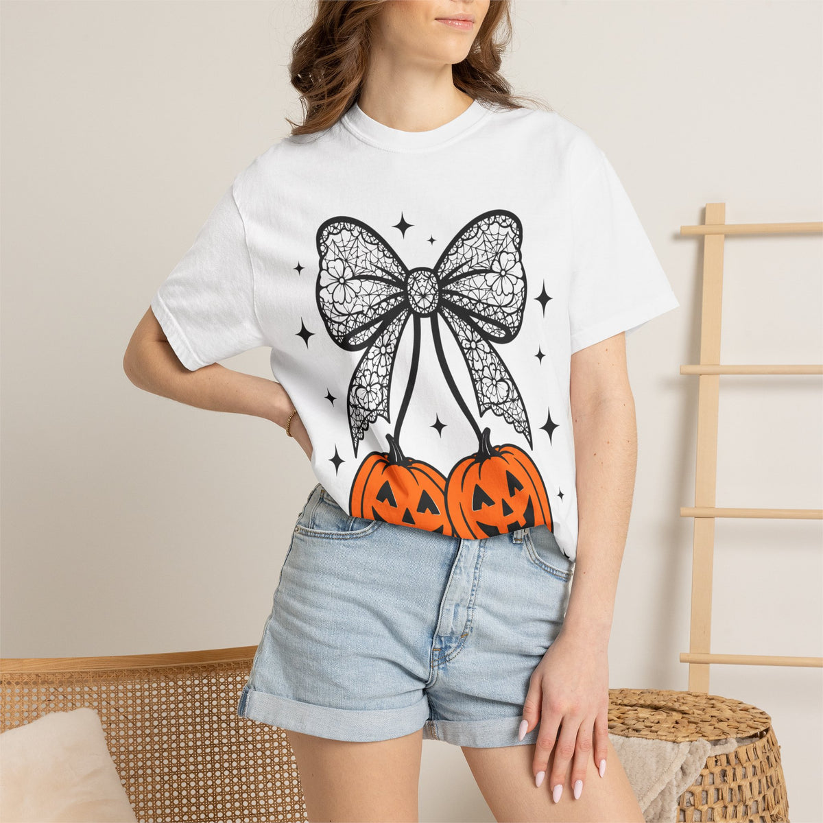 Bow Pumpkins Unisex Garment-Dyed T-shirt