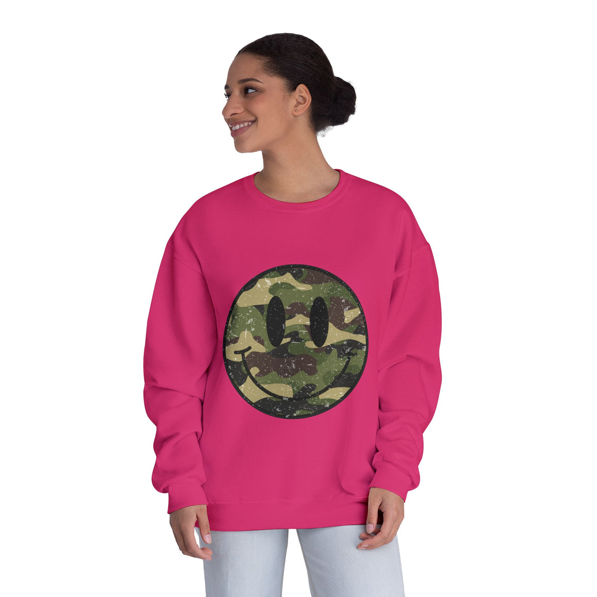 Camo Smiley Crewneck
