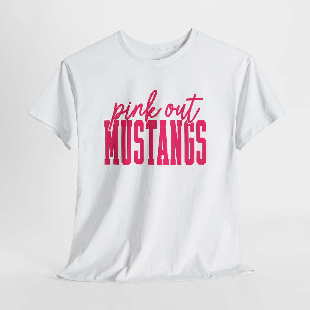 Pink Out Mustangs Unisex Heavy Cotton Tee