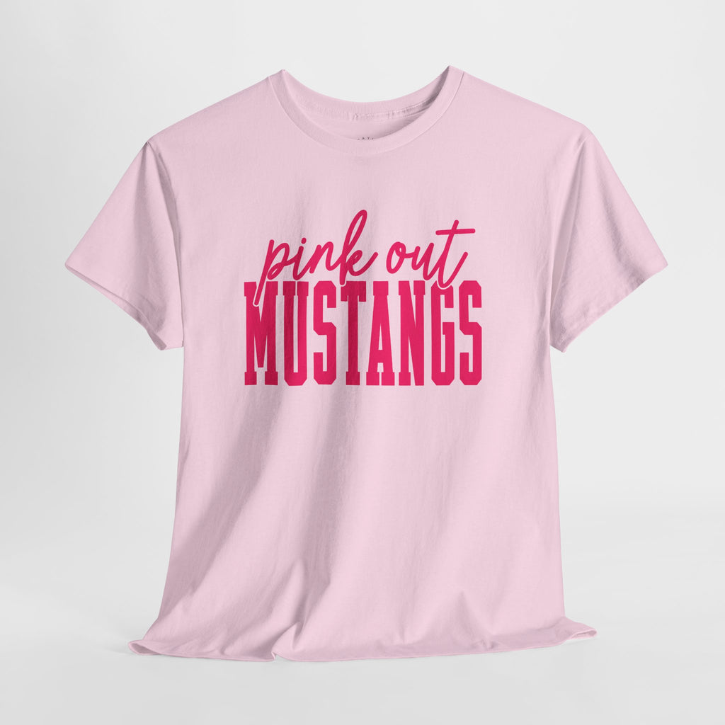 Pink Out Mustangs Unisex Heavy Cotton Tee