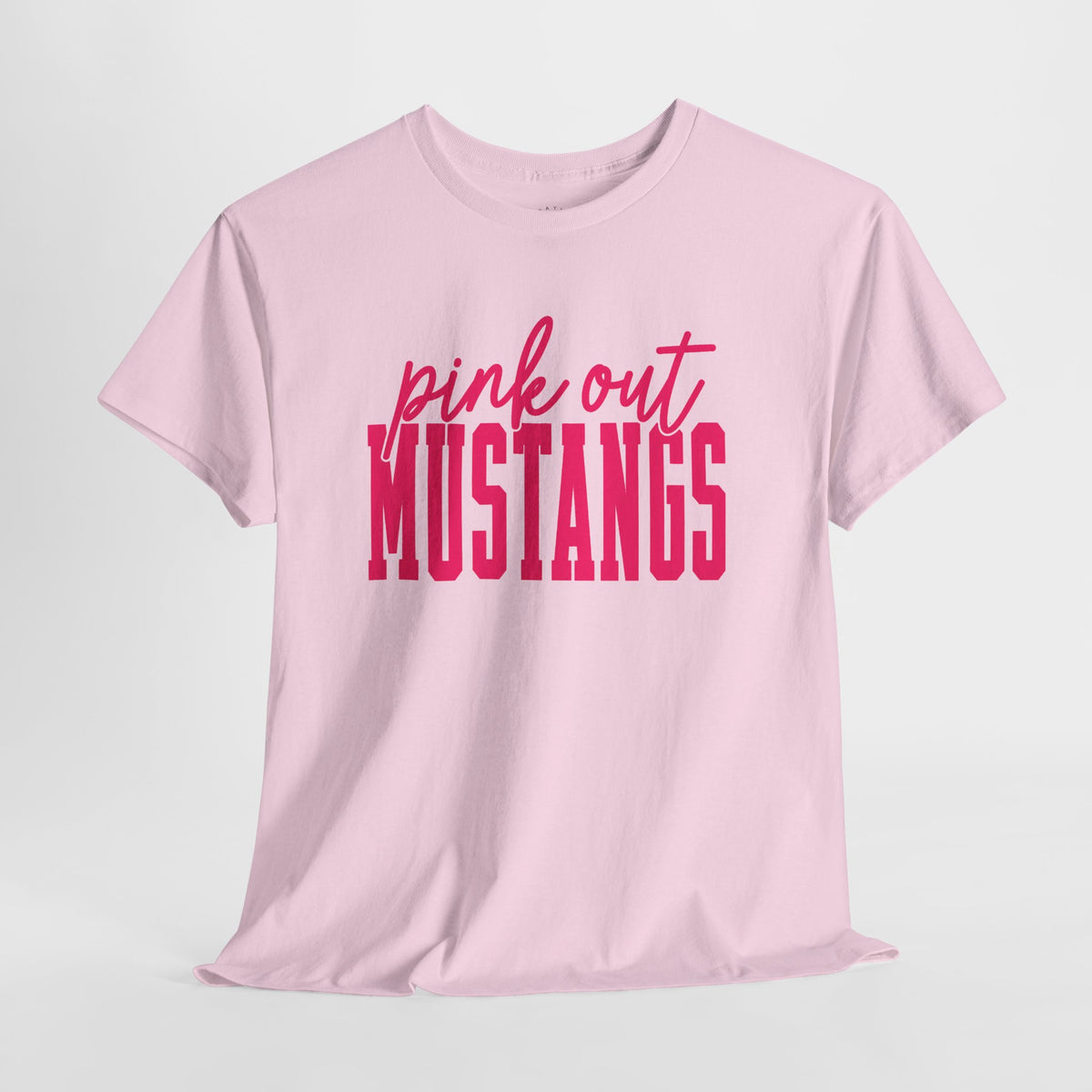 Pink Out Mustangs Unisex Heavy Cotton Tee
