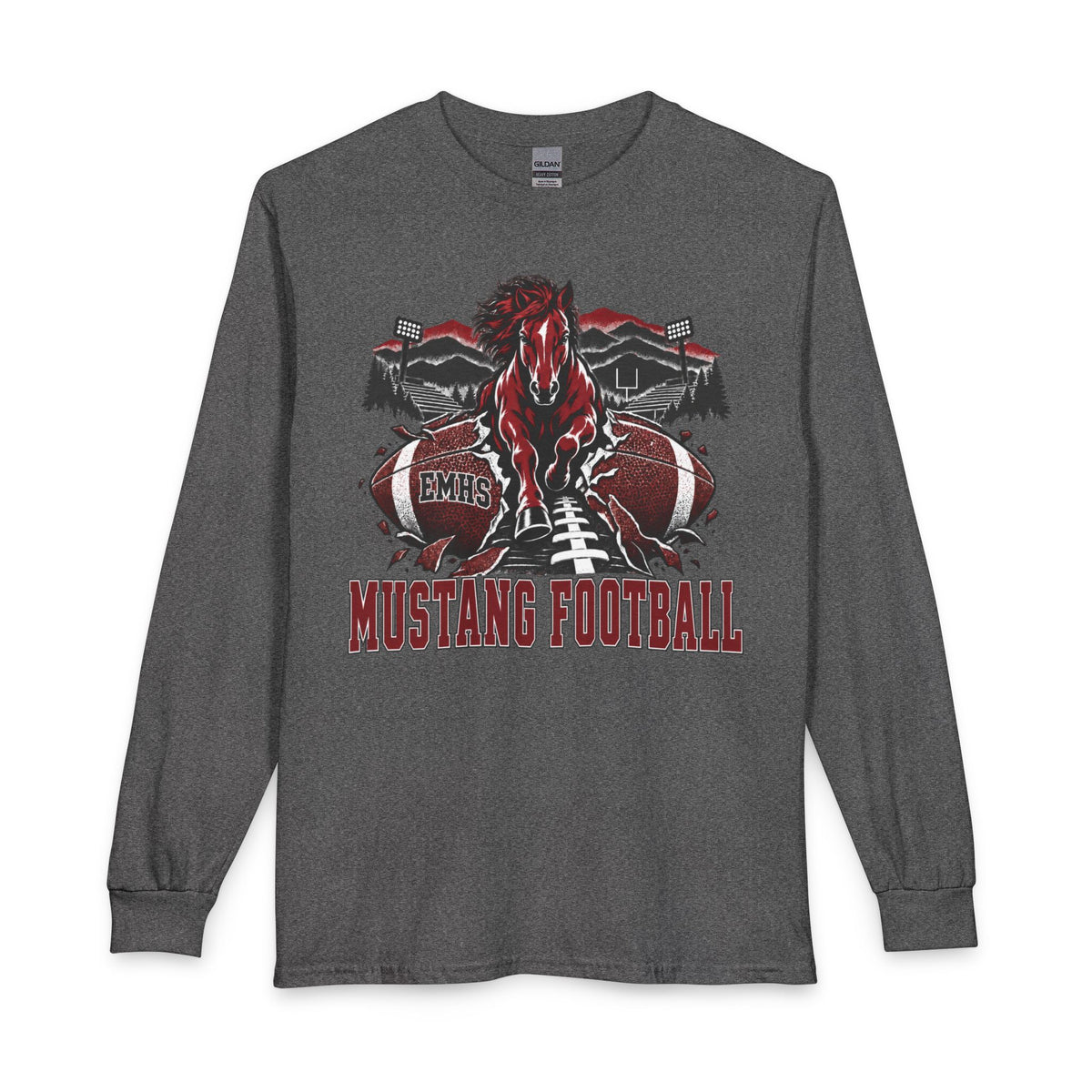 Mustang Football Long Sleeve T-Shirt