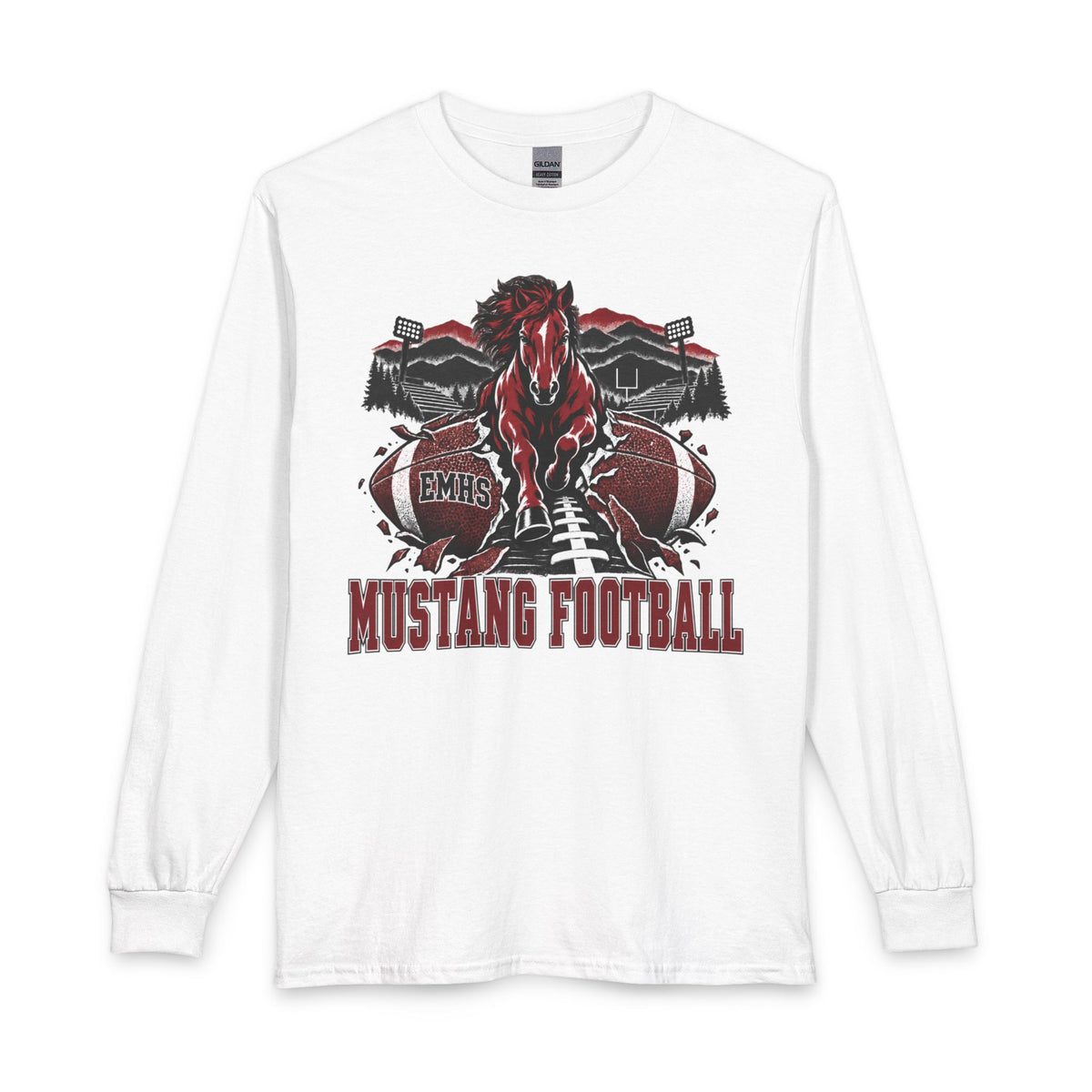 Mustang Football Long Sleeve T-Shirt