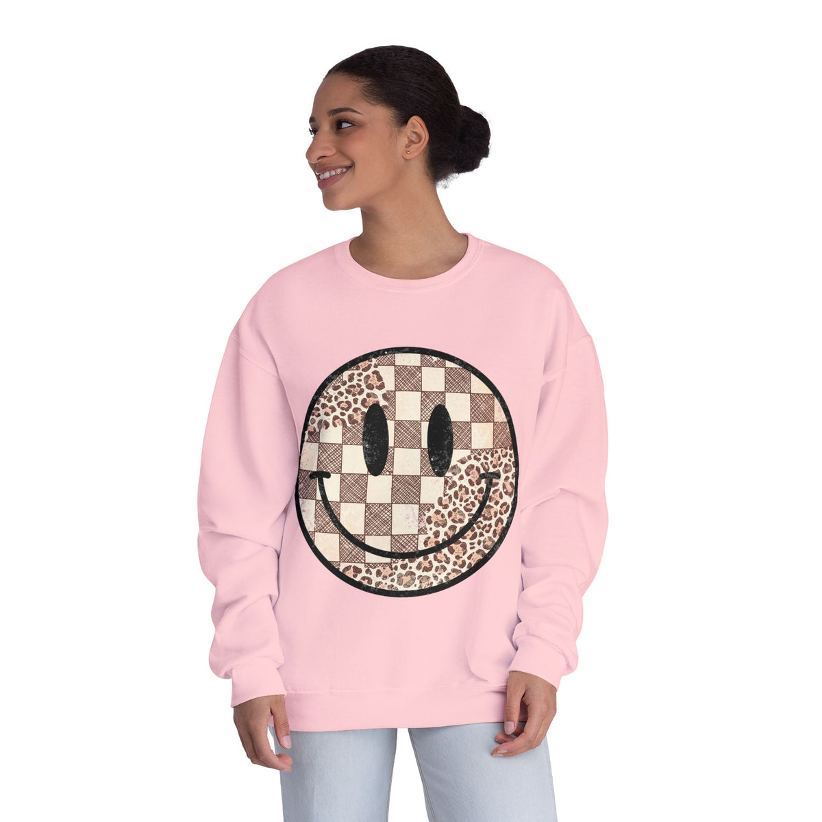 Checkered Smiley Crewneck