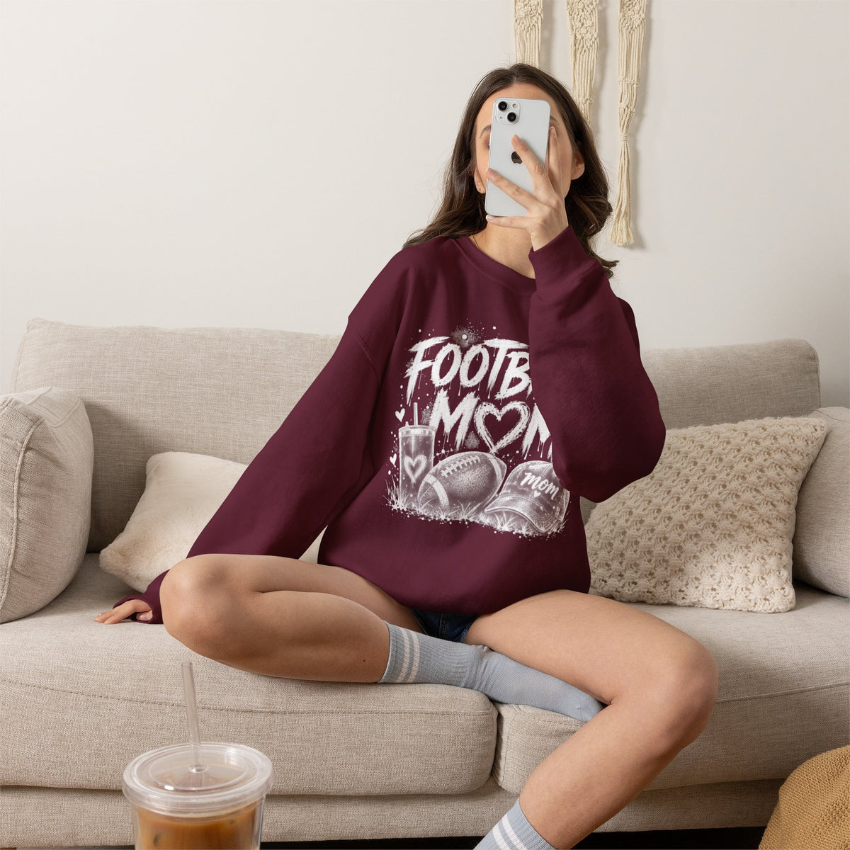 Football Mom Crewneck Sweatshirt
