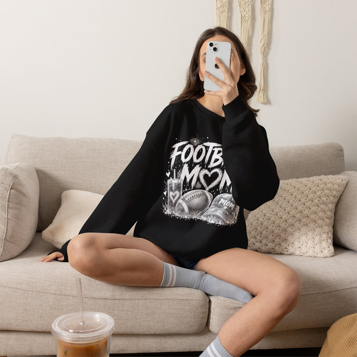 Football Mom Crewneck Sweatshirt