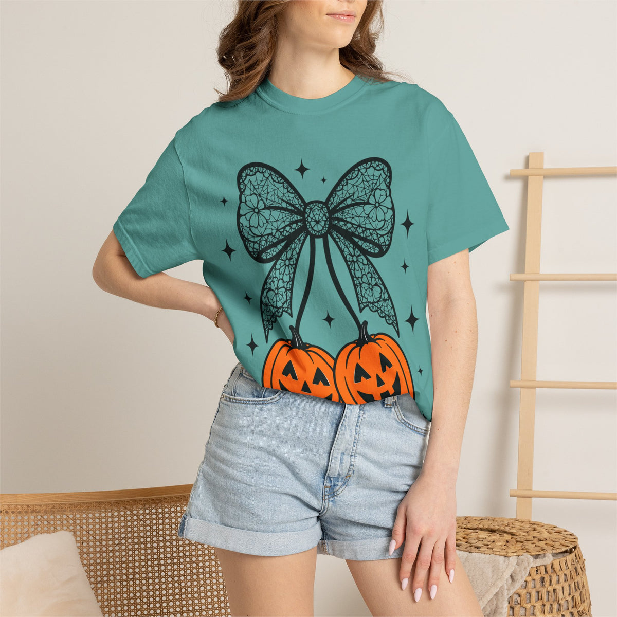 Bow Pumpkins Unisex Garment-Dyed T-shirt