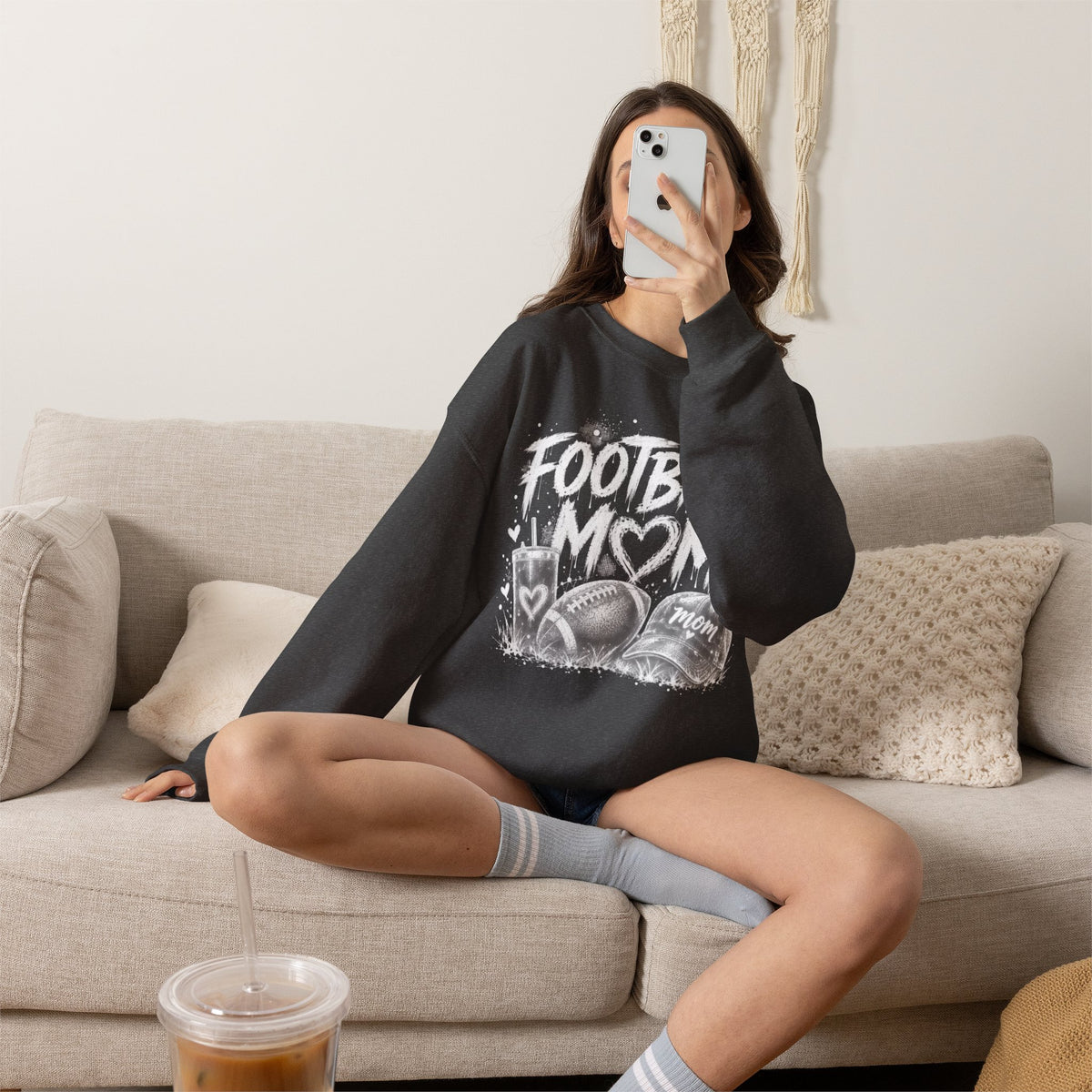 Football Mom Crewneck Sweatshirt