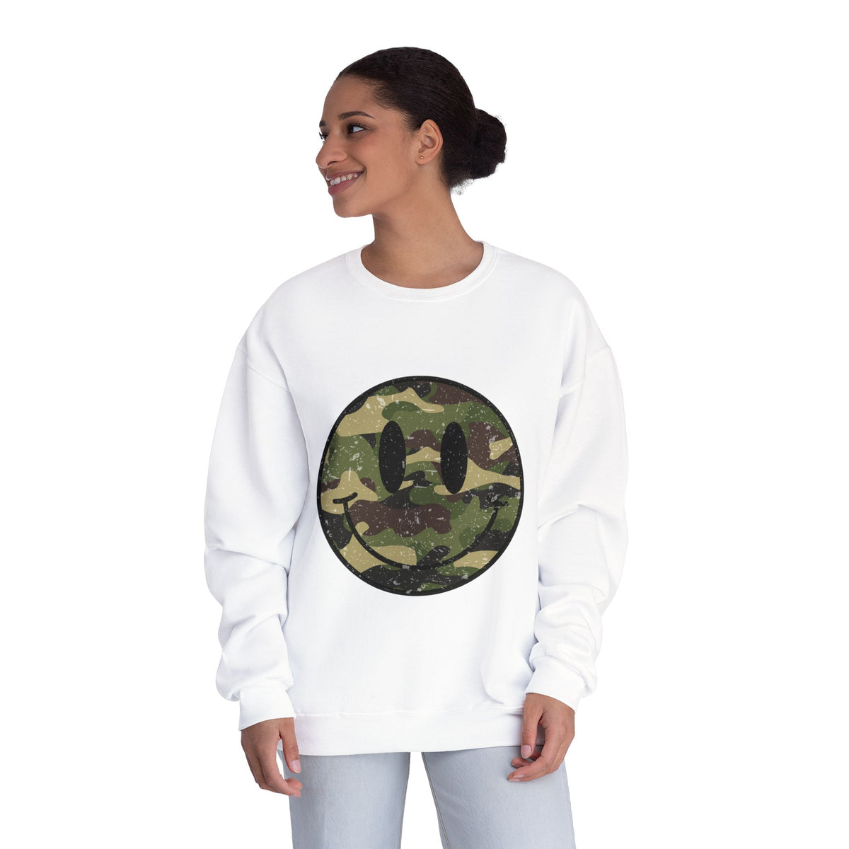 Camo Smiley Crewneck