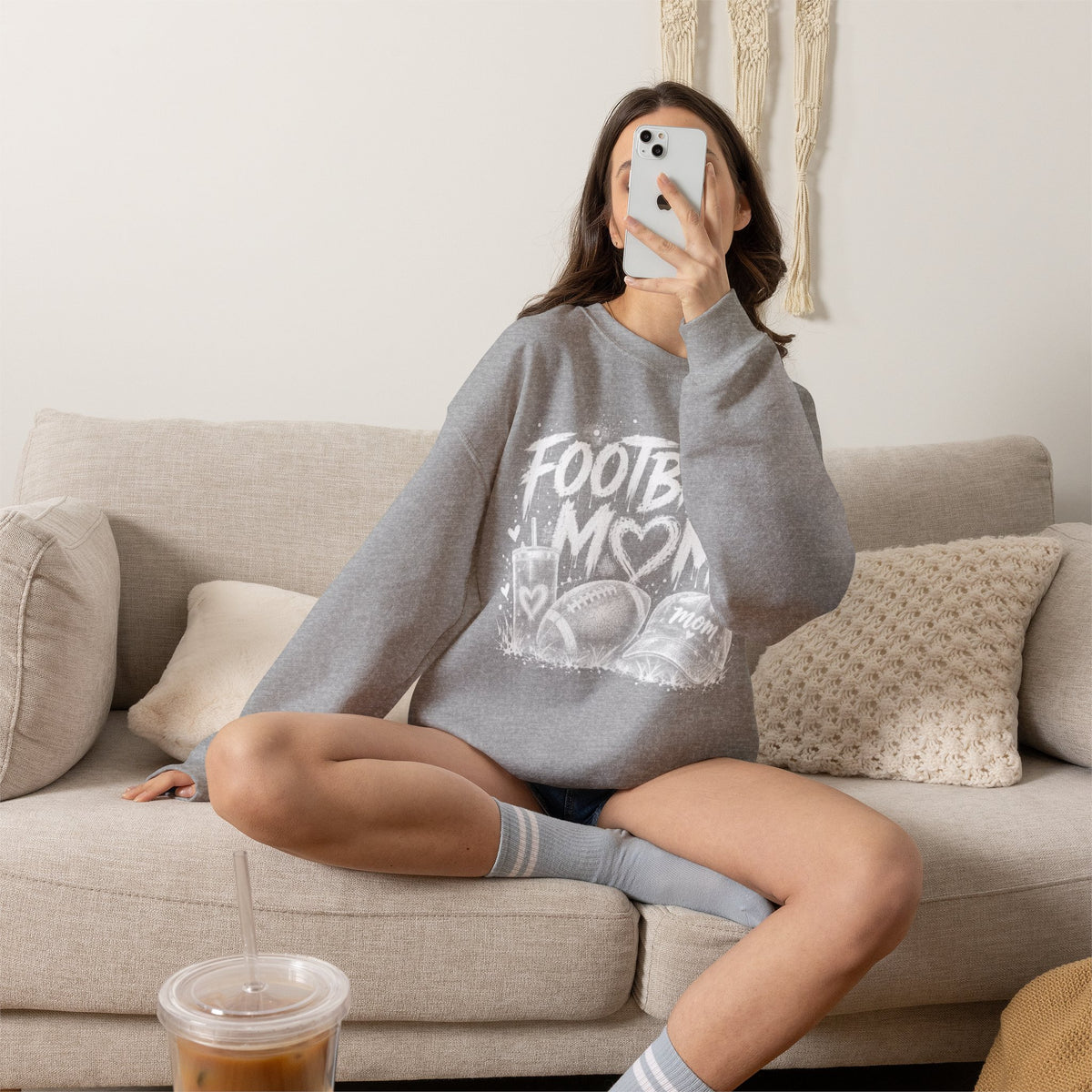 Football Mom Crewneck Sweatshirt
