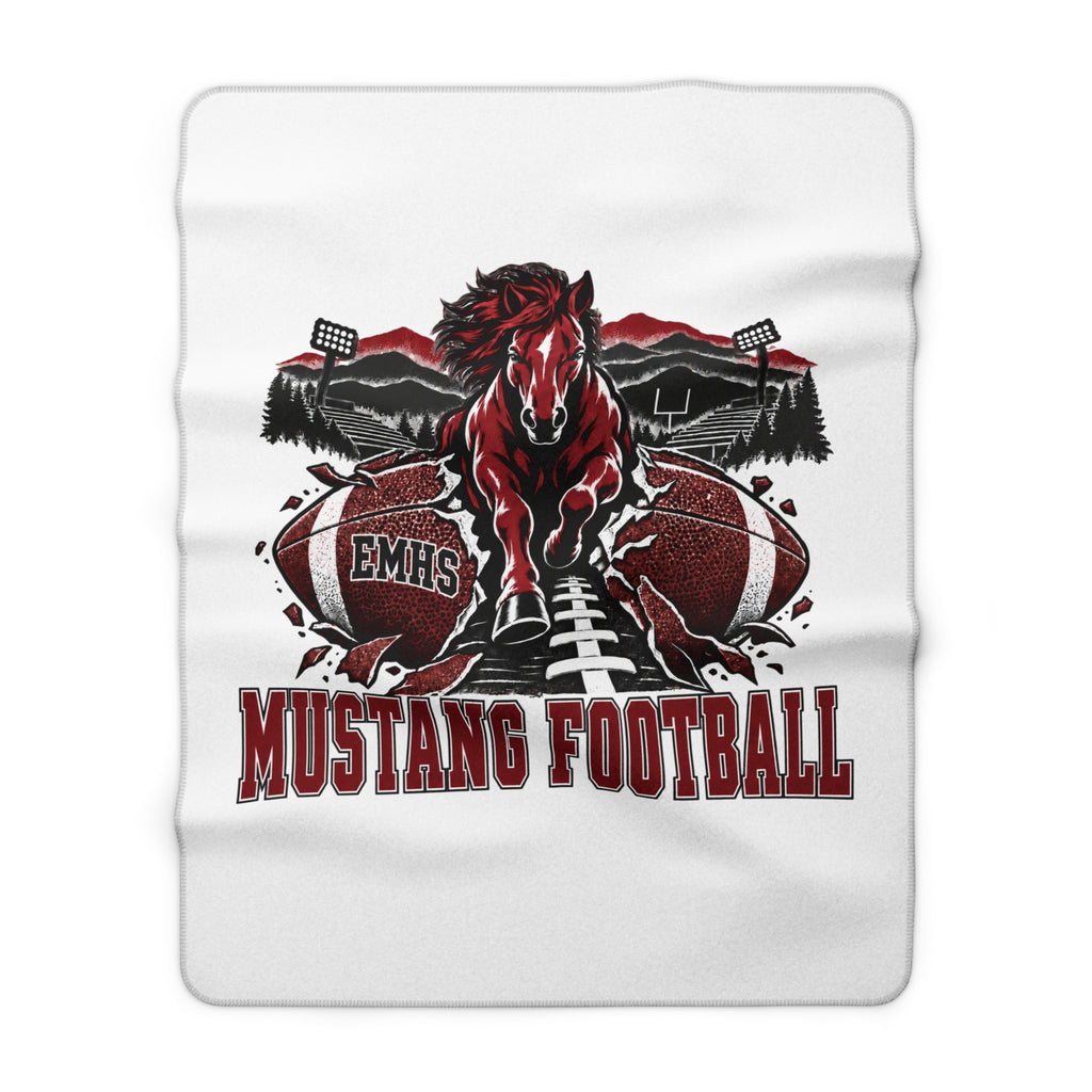 Mustang Football Sherpa Fleece Blanket