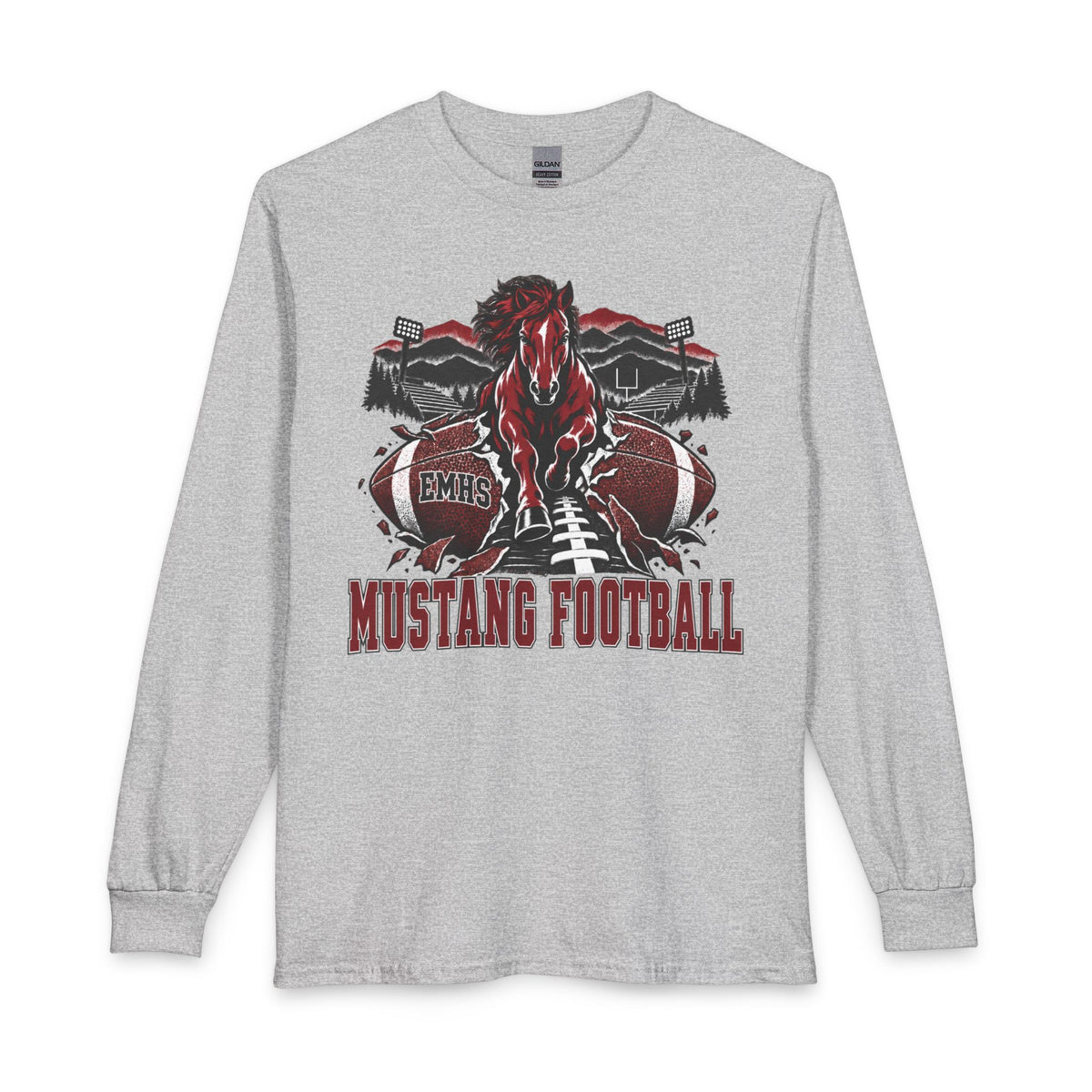 Mustang Football Long Sleeve T-Shirt