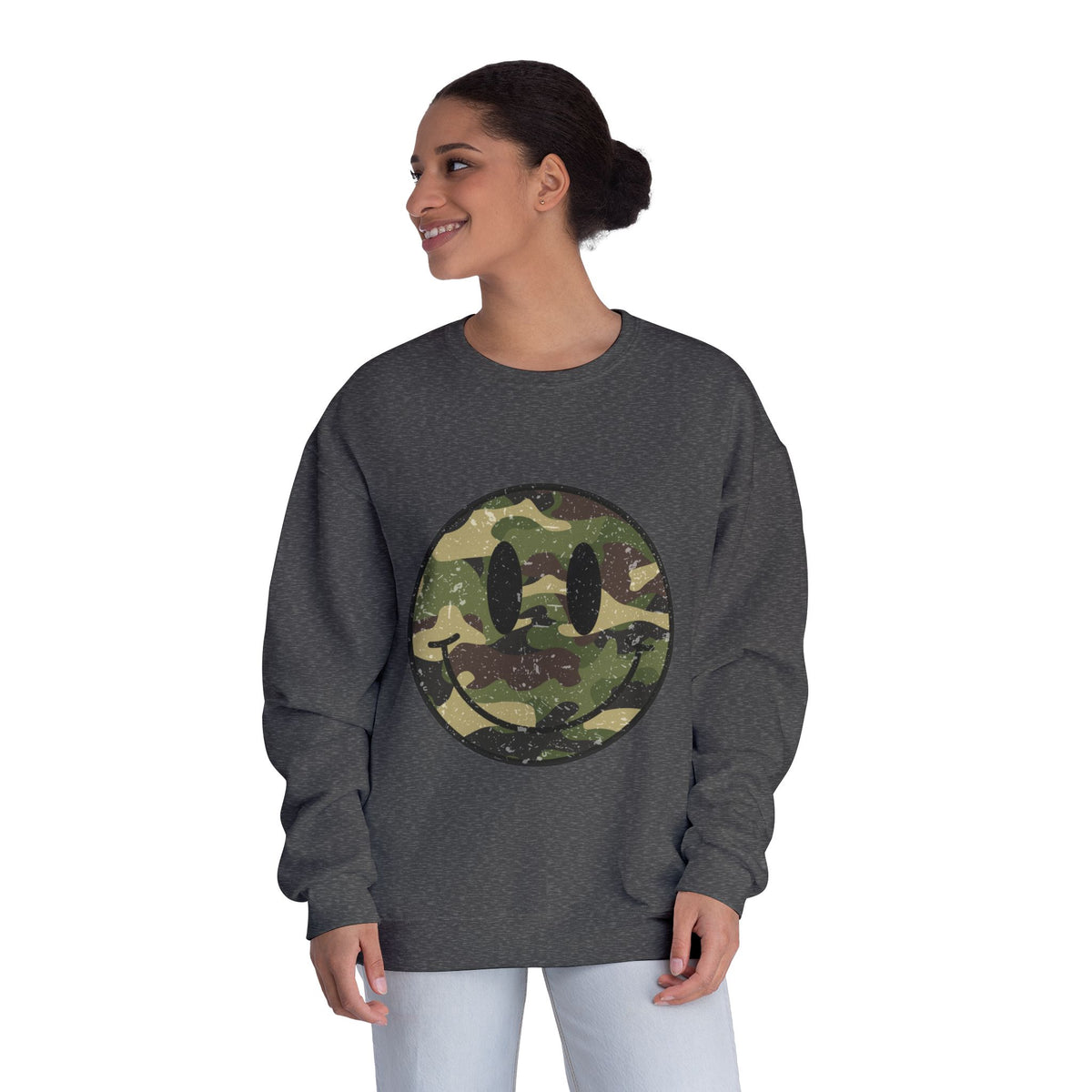 Camo Smiley Crewneck